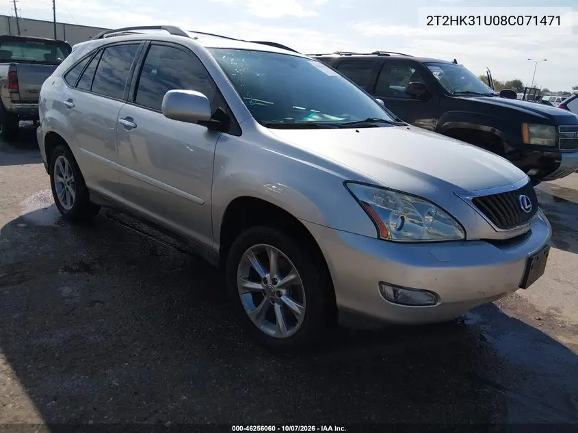 LEXUS RX 2008, VIN 2T2HK31U08C071471