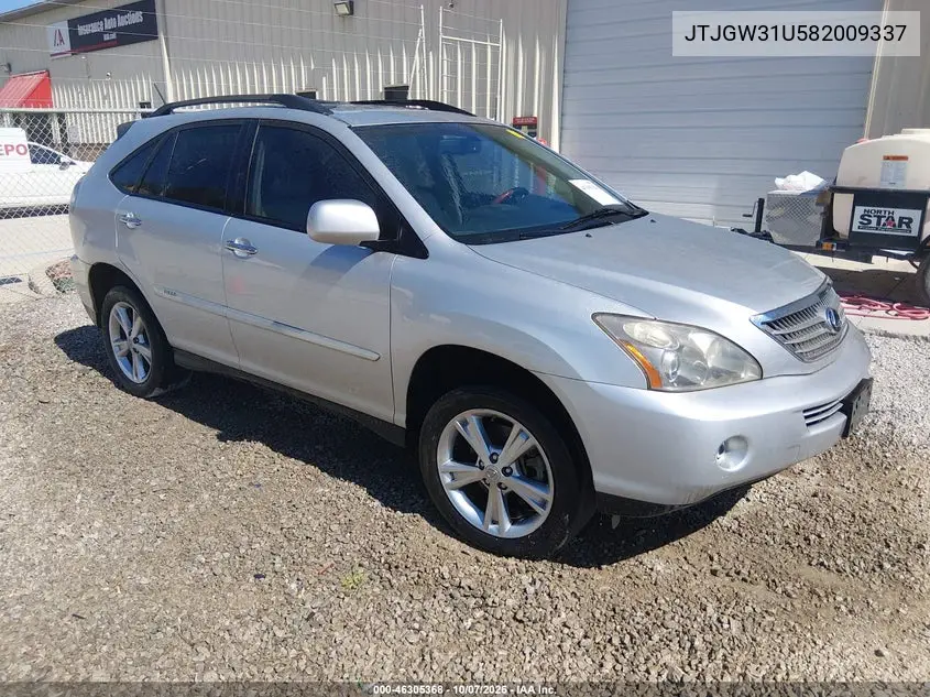 LEXUS RX 2008, VIN JTJGW31U582009337
