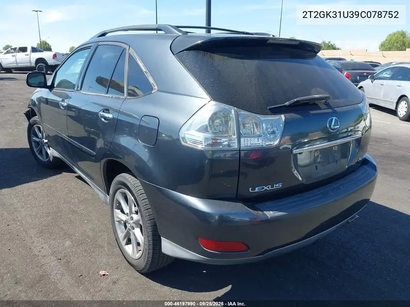 2009 LEXUS RX VIN 2T2GK31U39C078752 — фото 3