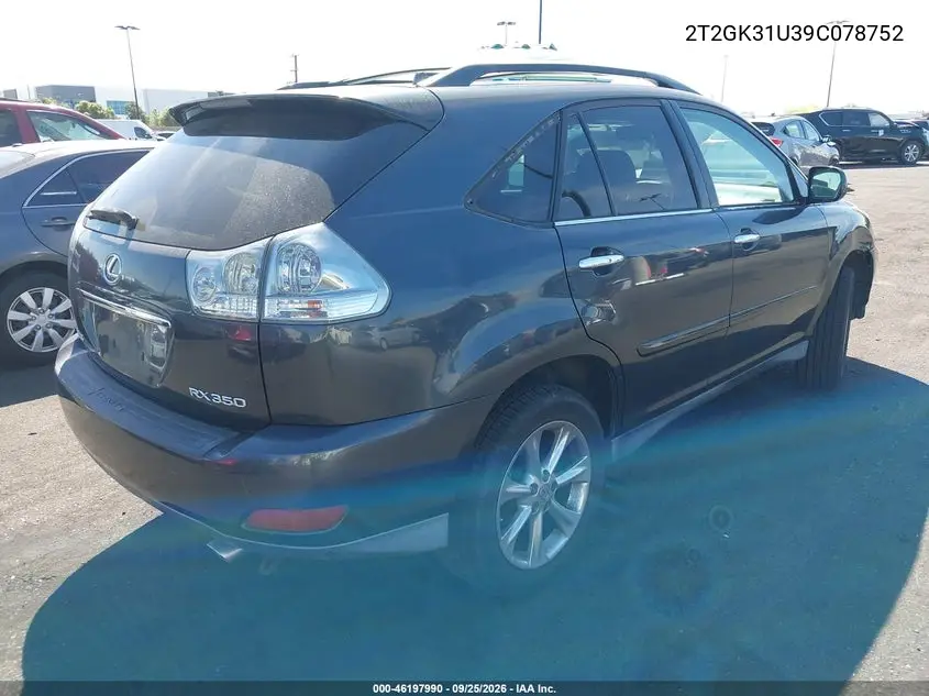 2009 LEXUS RX VIN 2T2GK31U39C078752 — фото 4
