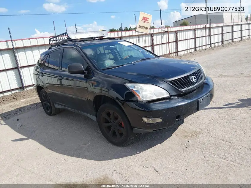 LEXUS RX 2009, VIN 2T2GK31U89C077533