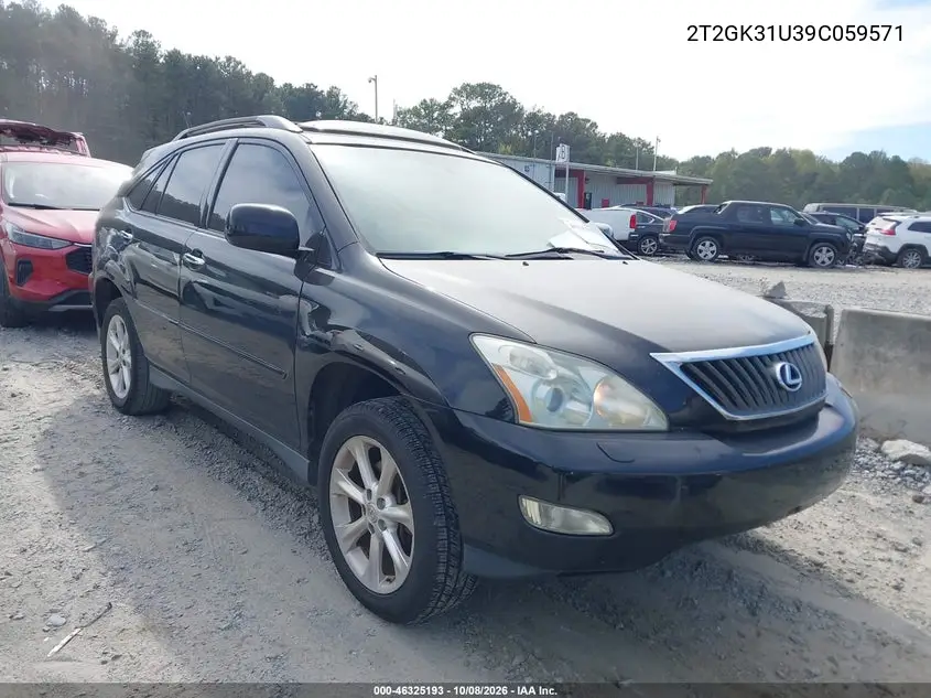 LEXUS RX 2009, VIN 2T2GK31U39C059571