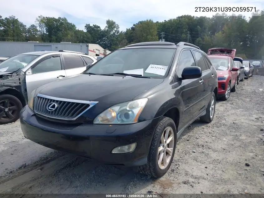 2009 LEXUS RX VIN 2T2GK31U39C059571 — фото 2