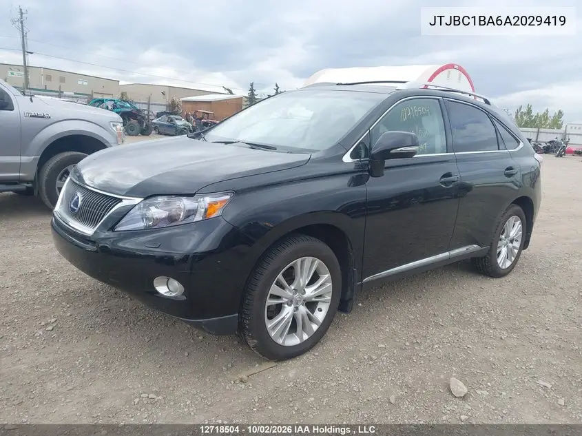 2010 LEXUS RX VIN JTJBC1BA6A2029419 — фото 2