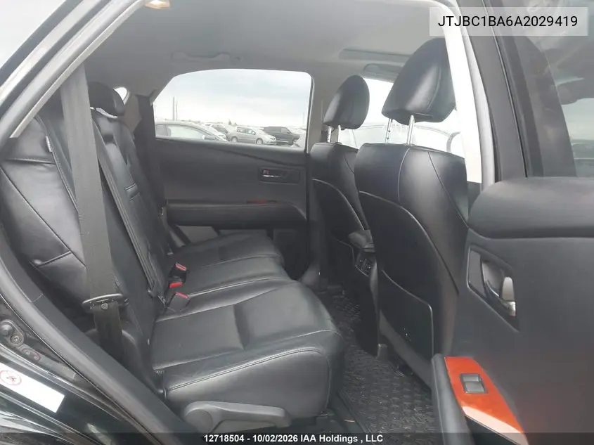 2010 LEXUS RX VIN JTJBC1BA6A2029419 — фото 8