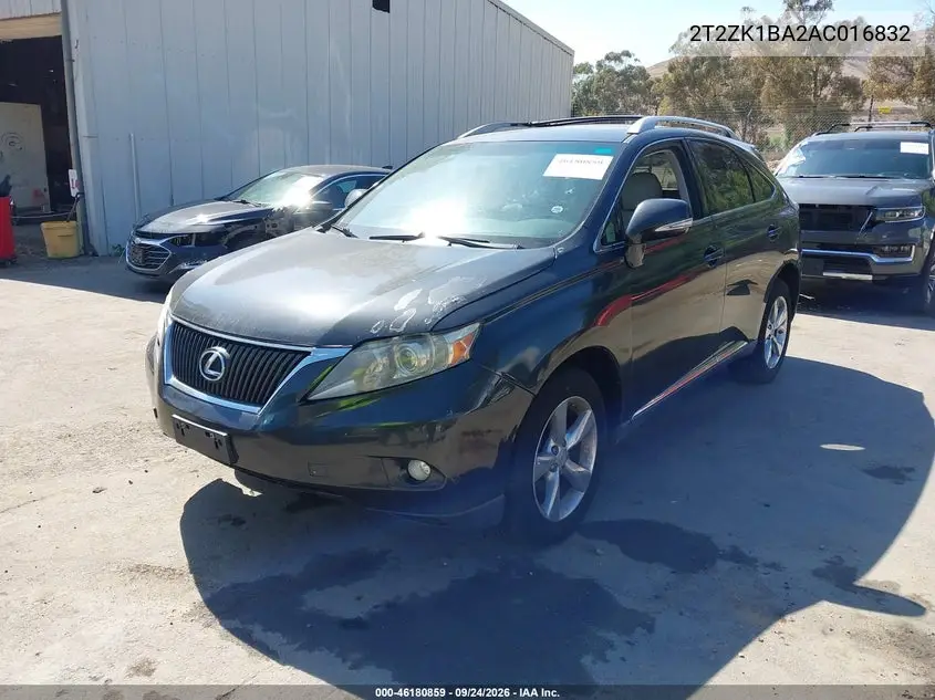 2010 LEXUS RX VIN 2T2ZK1BA2AC016832 — фото 2