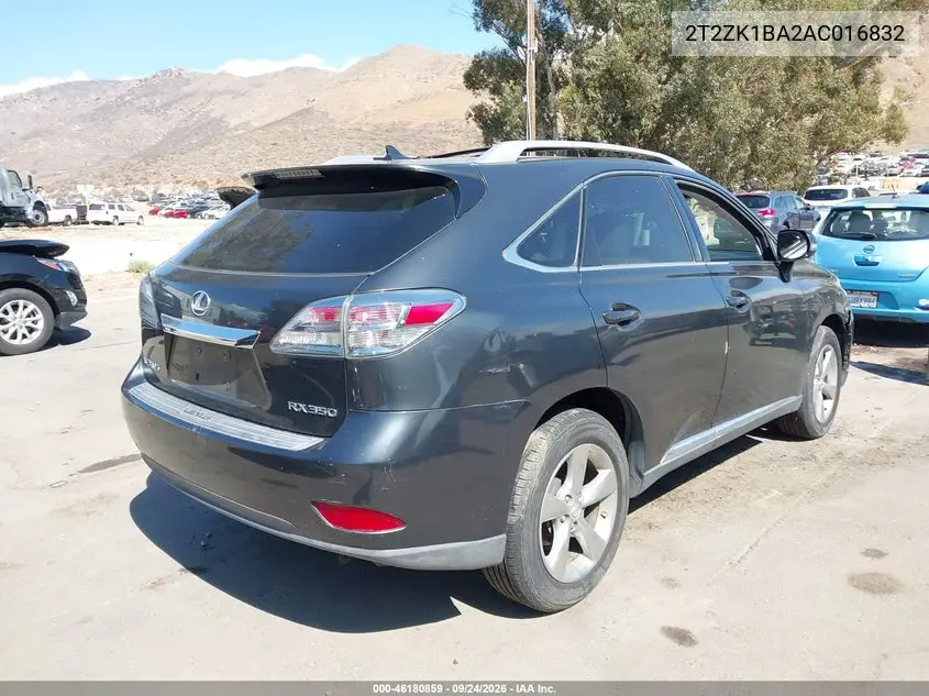 2010 LEXUS RX VIN 2T2ZK1BA2AC016832 — фото 4