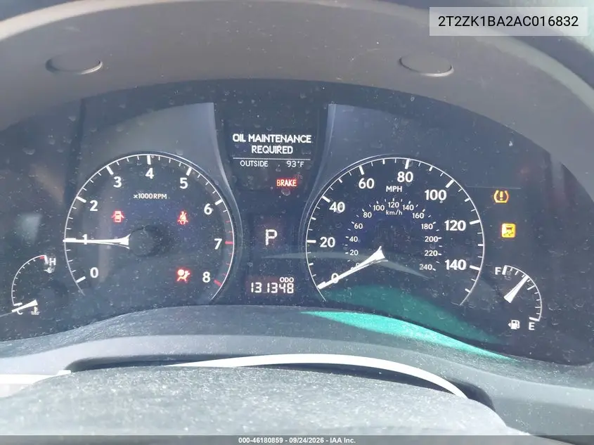 2010 LEXUS RX VIN 2T2ZK1BA2AC016832 — фото 7
