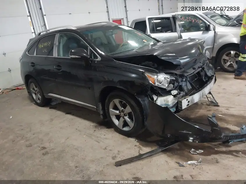 2010 LEXUS RX VIN 2T2BK1BA6AC072838 — фото 2