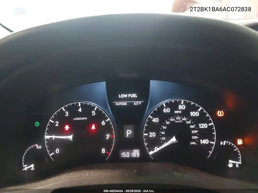 LEXUS RX 2010, VIN 2T2BK1BA6AC072838