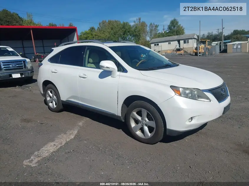 LEXUS RX 2010, VIN 2T2BK1BA4AC062518