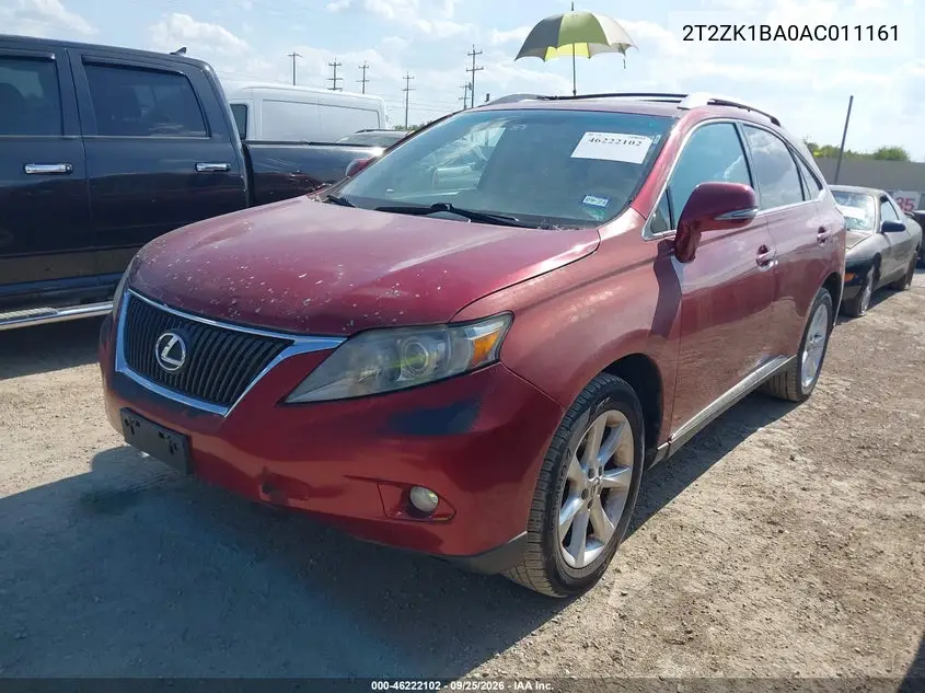 2010 LEXUS RX VIN 2T2ZK1BA0AC011161 — фото 2