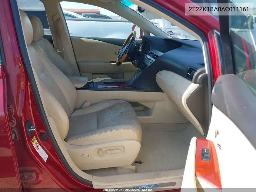 2010 LEXUS RX VIN 2T2ZK1BA0AC011161 — фото 5