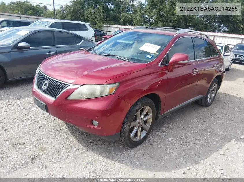 2010 LEXUS RX VIN 2T2ZK1BA5AC014265 — фото 2