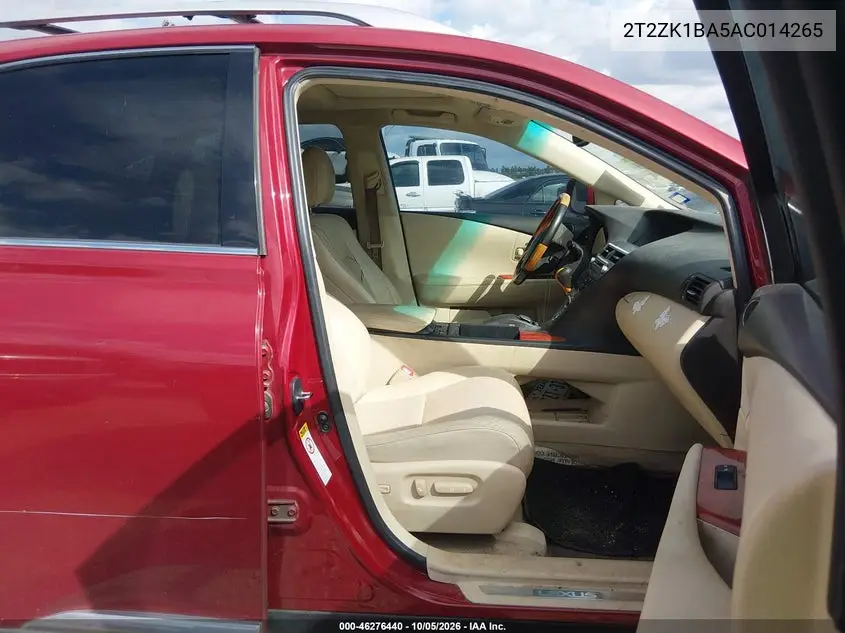 2010 LEXUS RX VIN 2T2ZK1BA5AC014265 — фото 5