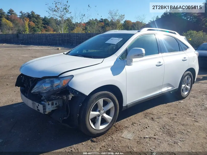 2010 LEXUS RX VIN 2T2BK1BA6AC005415 — фото 2