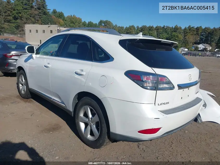 2010 LEXUS RX VIN 2T2BK1BA6AC005415 — фото 3