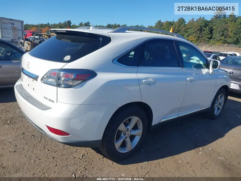 2010 LEXUS RX VIN 2T2BK1BA6AC005415 — фото 4