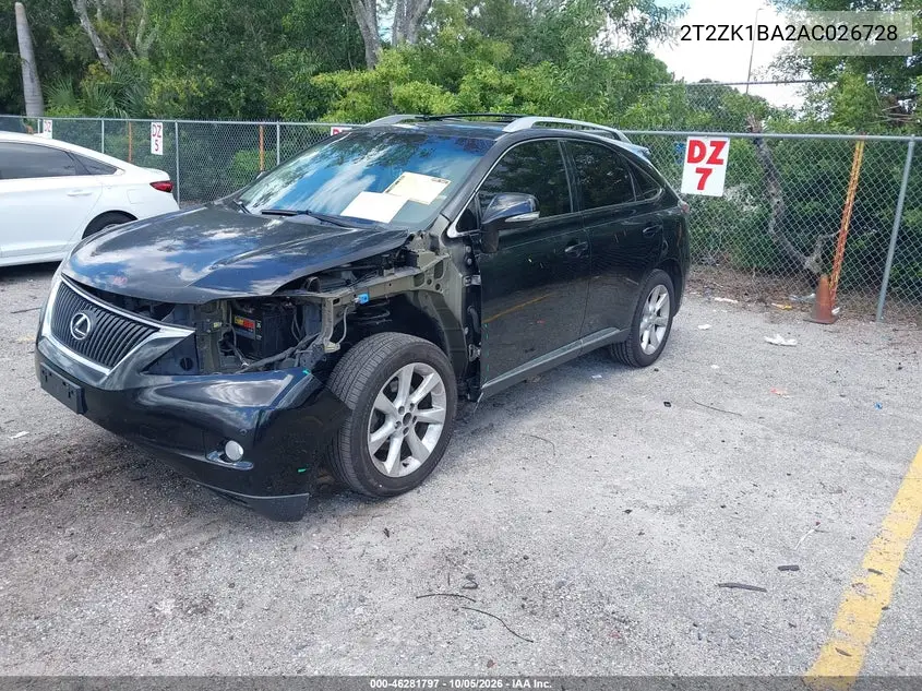 2010 LEXUS RX VIN 2T2ZK1BA2AC026728 — фото 2