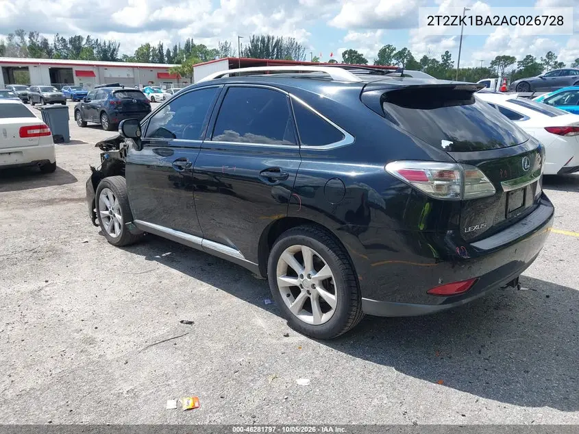 2010 LEXUS RX VIN 2T2ZK1BA2AC026728 — фото 3