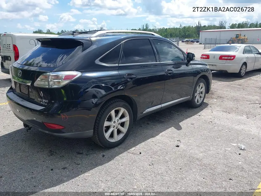 2010 LEXUS RX VIN 2T2ZK1BA2AC026728 — фото 4