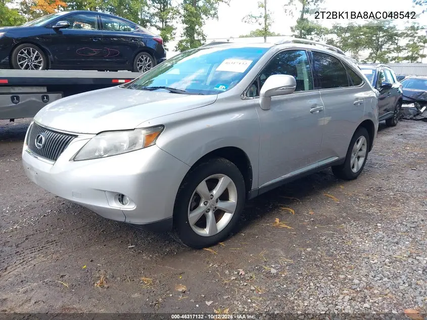 2010 LEXUS RX VIN 2T2BK1BA8AC048542 — фото 2