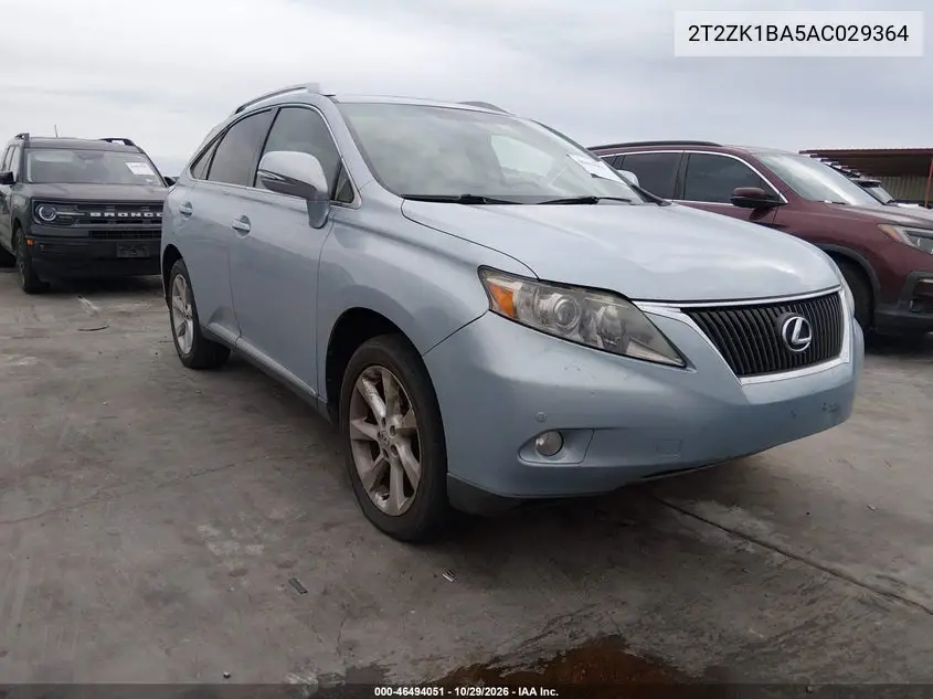LEXUS RX 2010, VIN 2T2ZK1BA5AC029364
