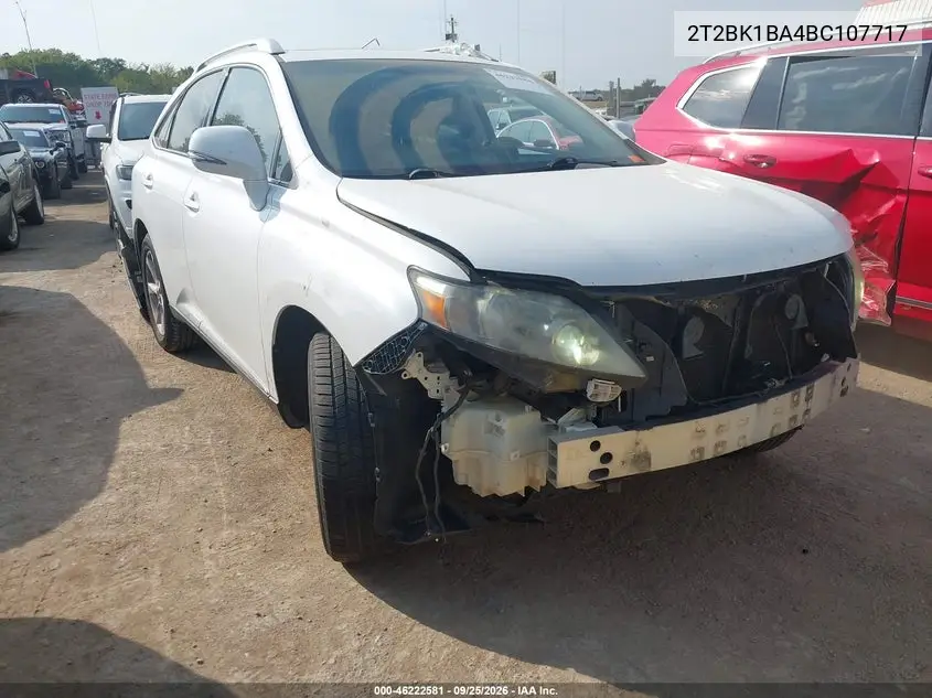 LEXUS RX 2011, VIN 2T2BK1BA4BC107717