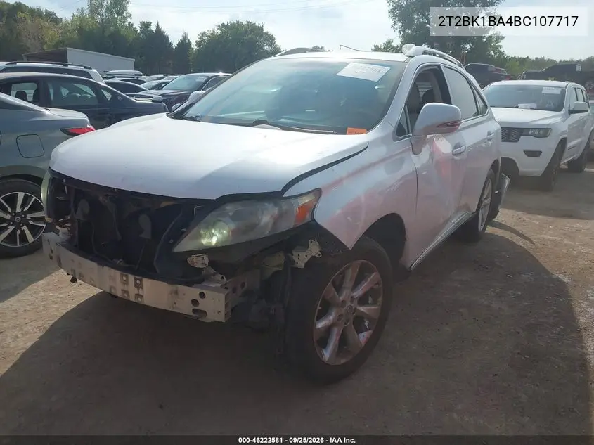 2011 LEXUS RX VIN 2T2BK1BA4BC107717 — фото 2