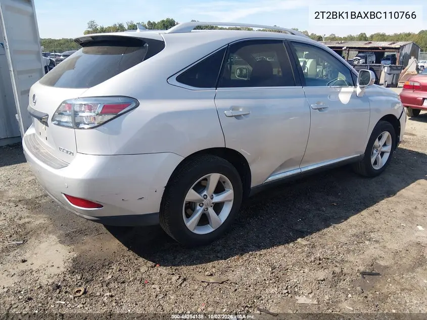 2011 LEXUS RX VIN 2T2BK1BAXBC110766 — фото 4