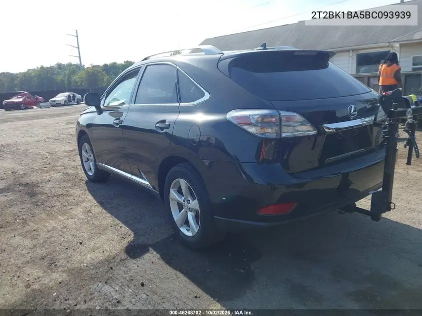 2011 LEXUS RX VIN 2T2BK1BA5BC093939 — фото 3