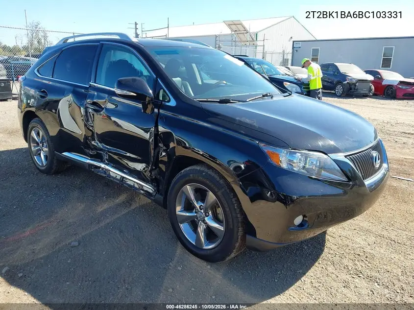 LEXUS RX 2011, VIN 2T2BK1BA6BC103331