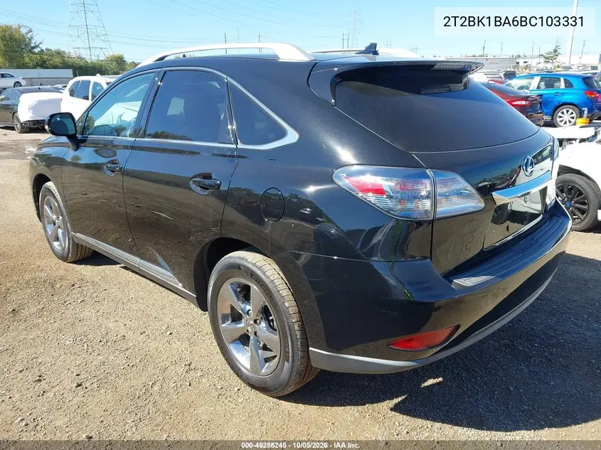 2011 LEXUS RX VIN 2T2BK1BA6BC103331 — фото 3