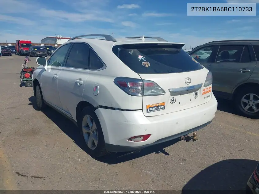 2011 LEXUS RX VIN 2T2BK1BA6BC110733 — фото 3