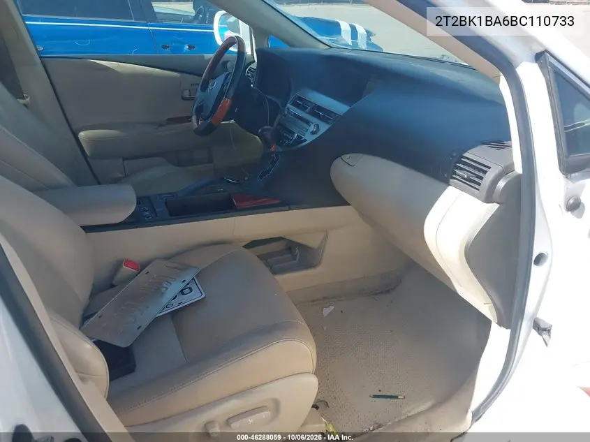 2011 LEXUS RX VIN 2T2BK1BA6BC110733 — фото 5