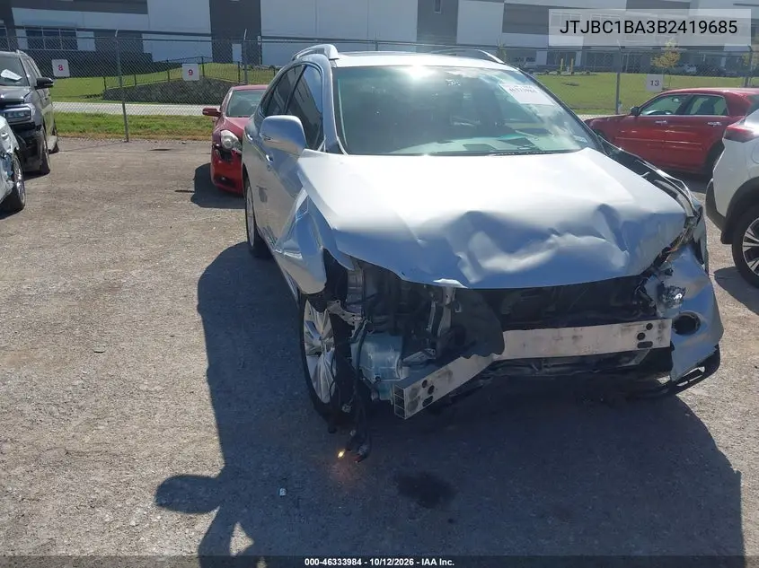 LEXUS RX 2011, VIN JTJBC1BA3B2419685