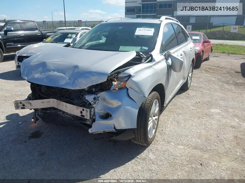 2011 LEXUS RX VIN JTJBC1BA3B2419685 — фото 2