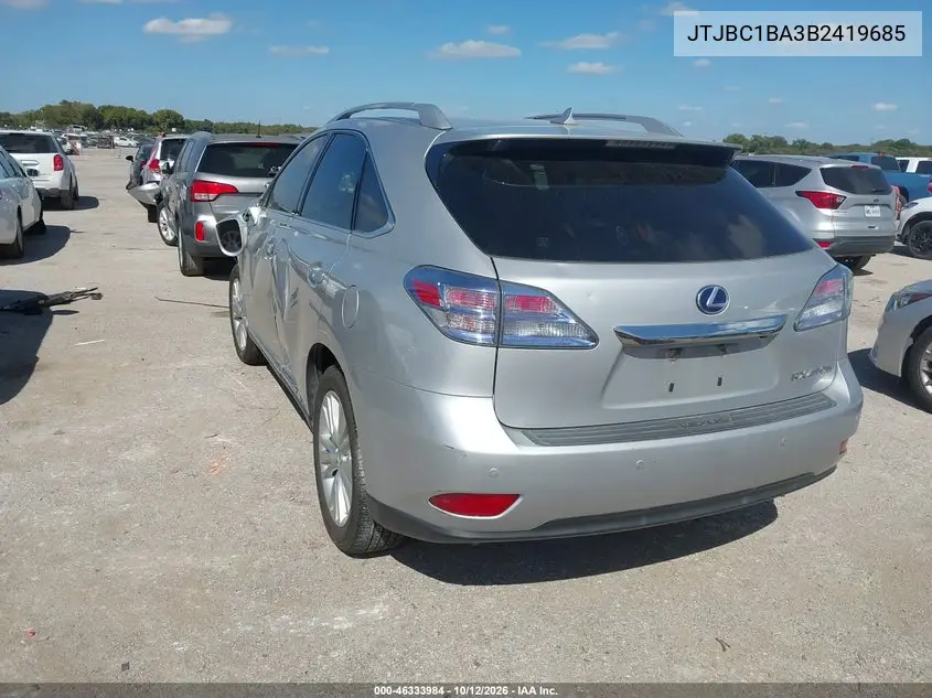 2011 LEXUS RX VIN JTJBC1BA3B2419685 — фото 3