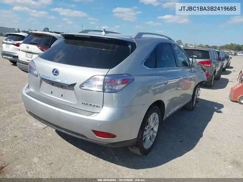 2011 LEXUS RX VIN JTJBC1BA3B2419685 — фото 4