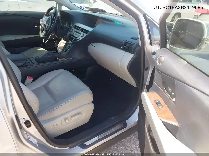 2011 LEXUS RX VIN JTJBC1BA3B2419685 — фото 5
