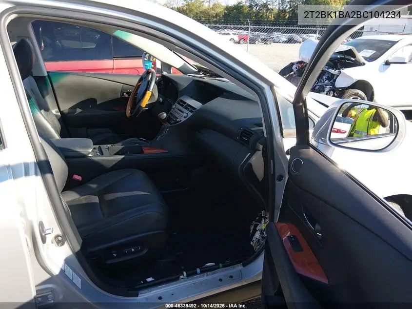 2011 LEXUS RX VIN 2T2BK1BA2BC104234 — фото 5