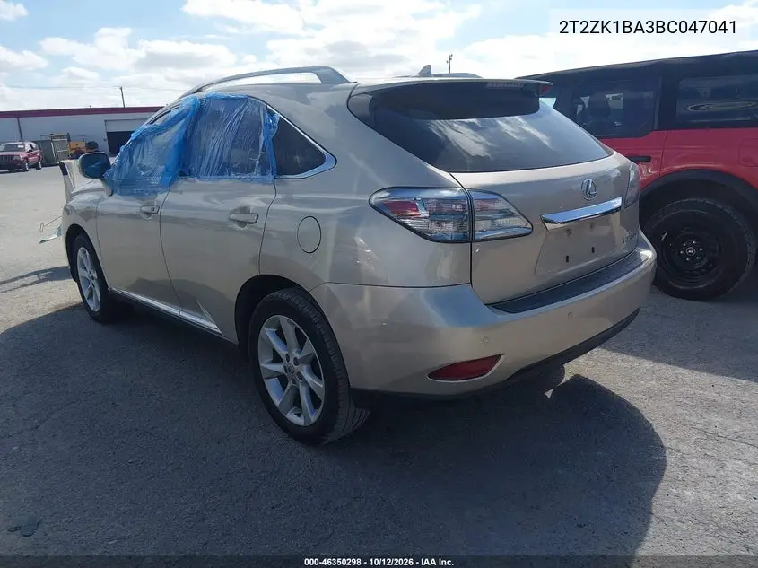 2011 LEXUS RX VIN 2T2ZK1BA3BC047041 — фото 3