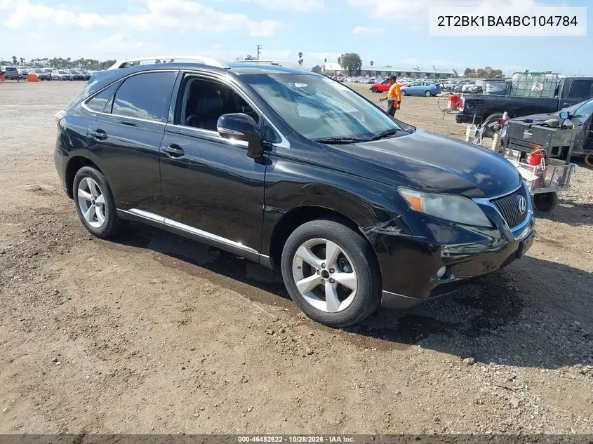 LEXUS RX 2011, VIN 2T2BK1BA4BC104784