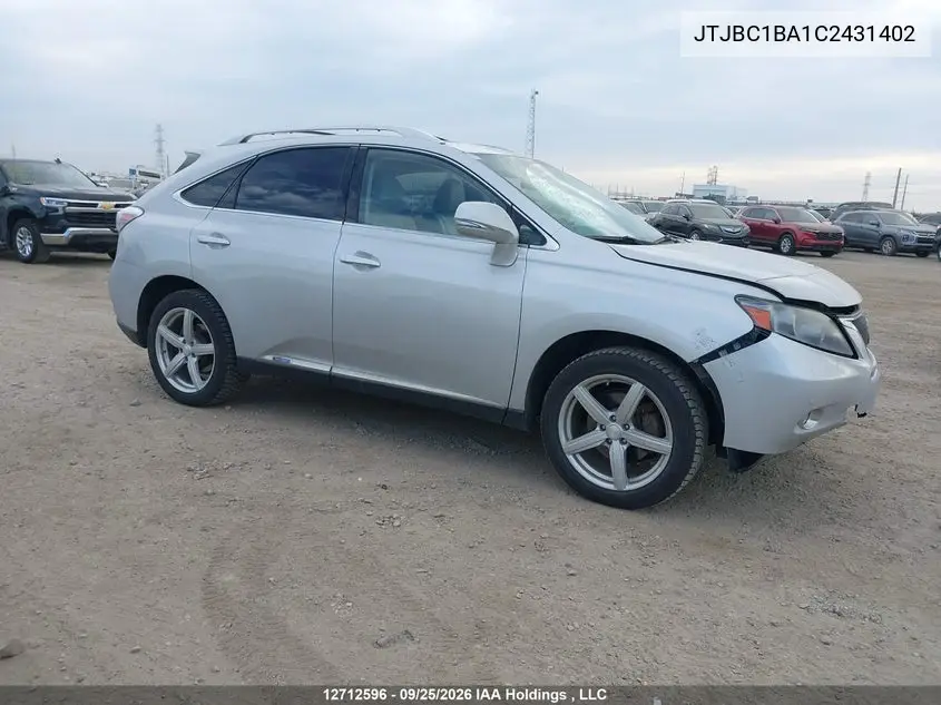 LEXUS RX 2012, VIN JTJBC1BA1C2431402