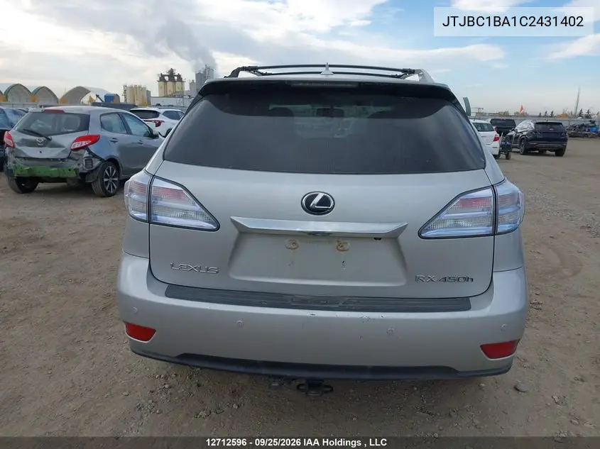 2012 LEXUS RX VIN JTJBC1BA1C2431402 — фото 16