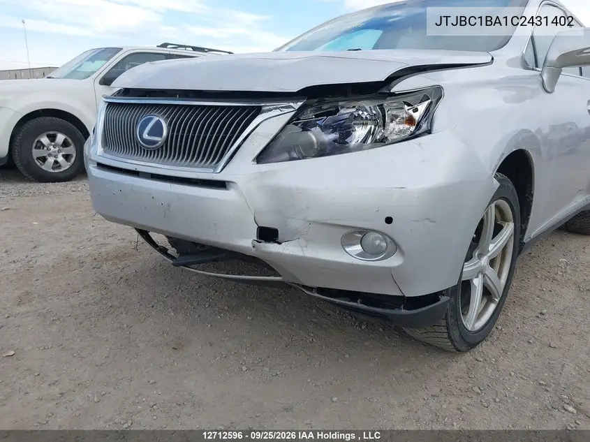2012 LEXUS RX VIN JTJBC1BA1C2431402 — фото 6