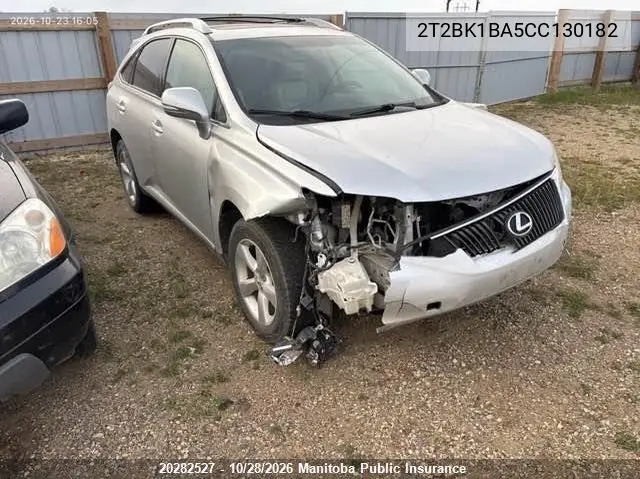 LEXUS RX 2012, VIN 2T2BK1BA5CC130182