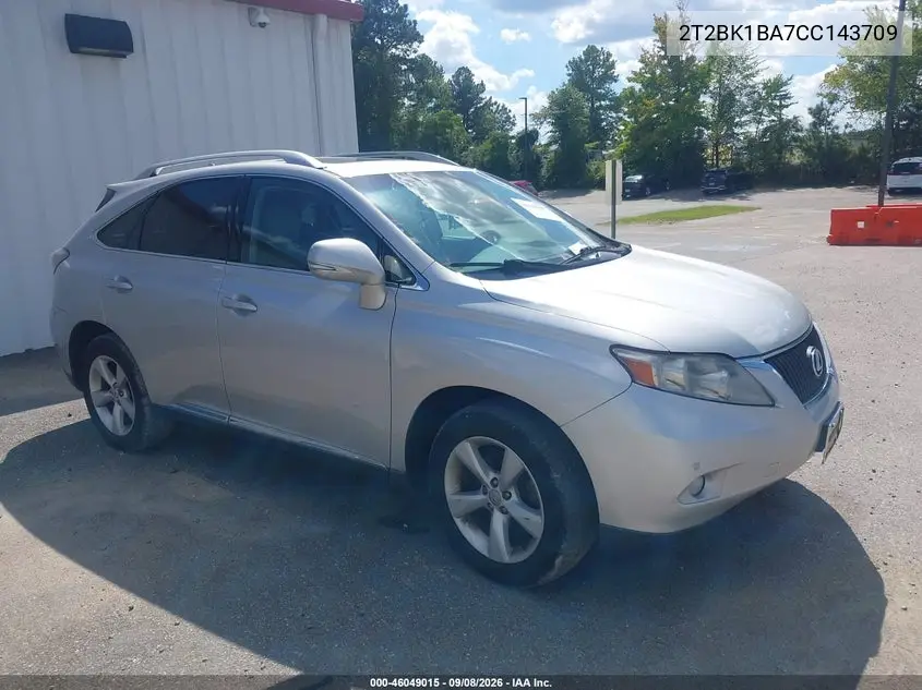 LEXUS RX 2012, VIN 2T2BK1BA7CC143709
