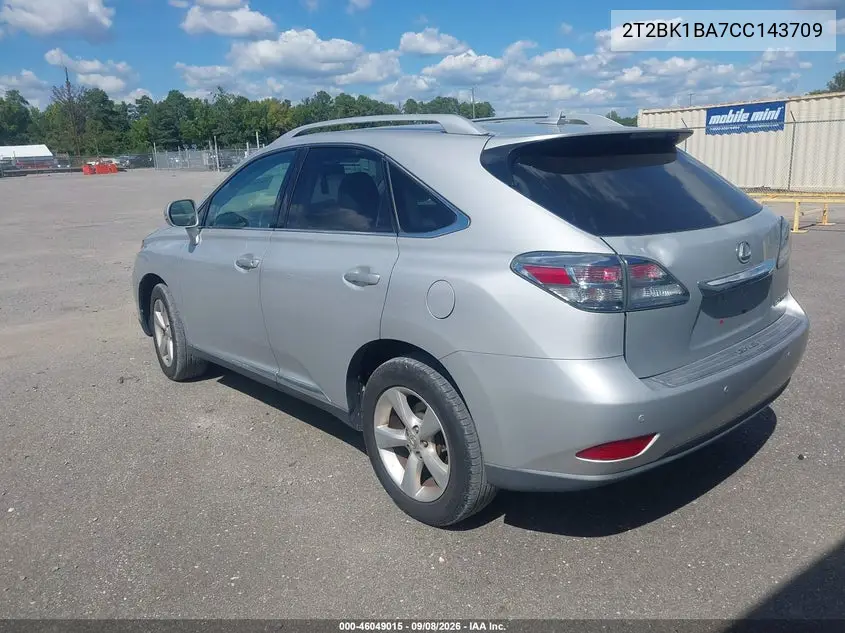 2012 LEXUS RX VIN 2T2BK1BA7CC143709 — фото 3