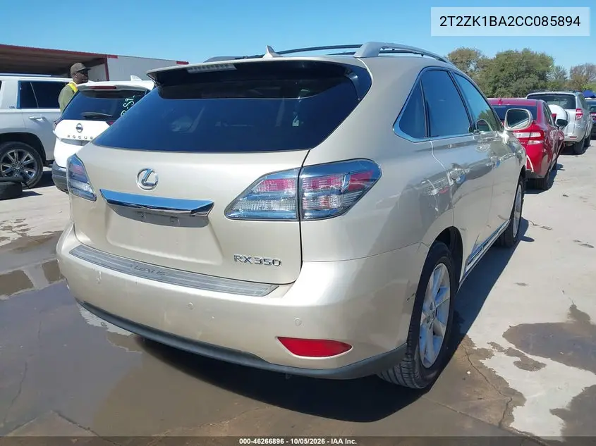 2012 LEXUS RX VIN 2T2ZK1BA2CC085894 — фото 4